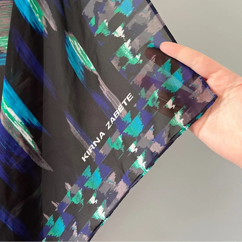 Kirna Zabete for Target Large Square Scarf Sheer Blue Black